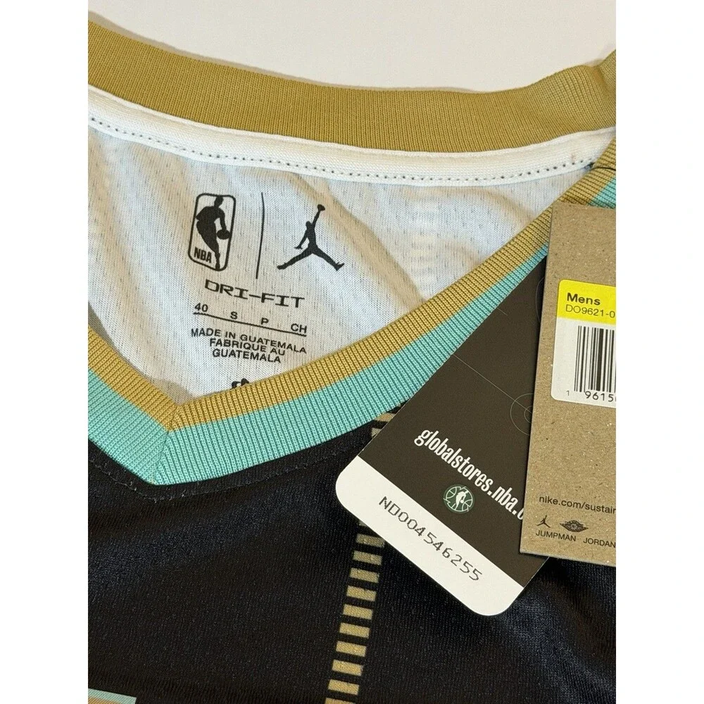 NWT Jordan Charlotte Hornets CLT City Edition NBA Jersey Black Men’s Small 40